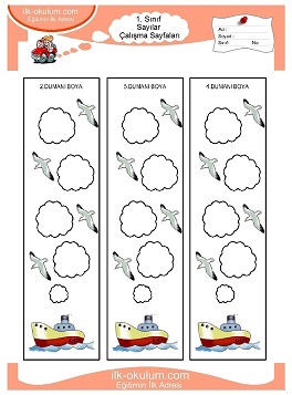 Çocuklar İçin Sayılar Çalışma Sayfaları 